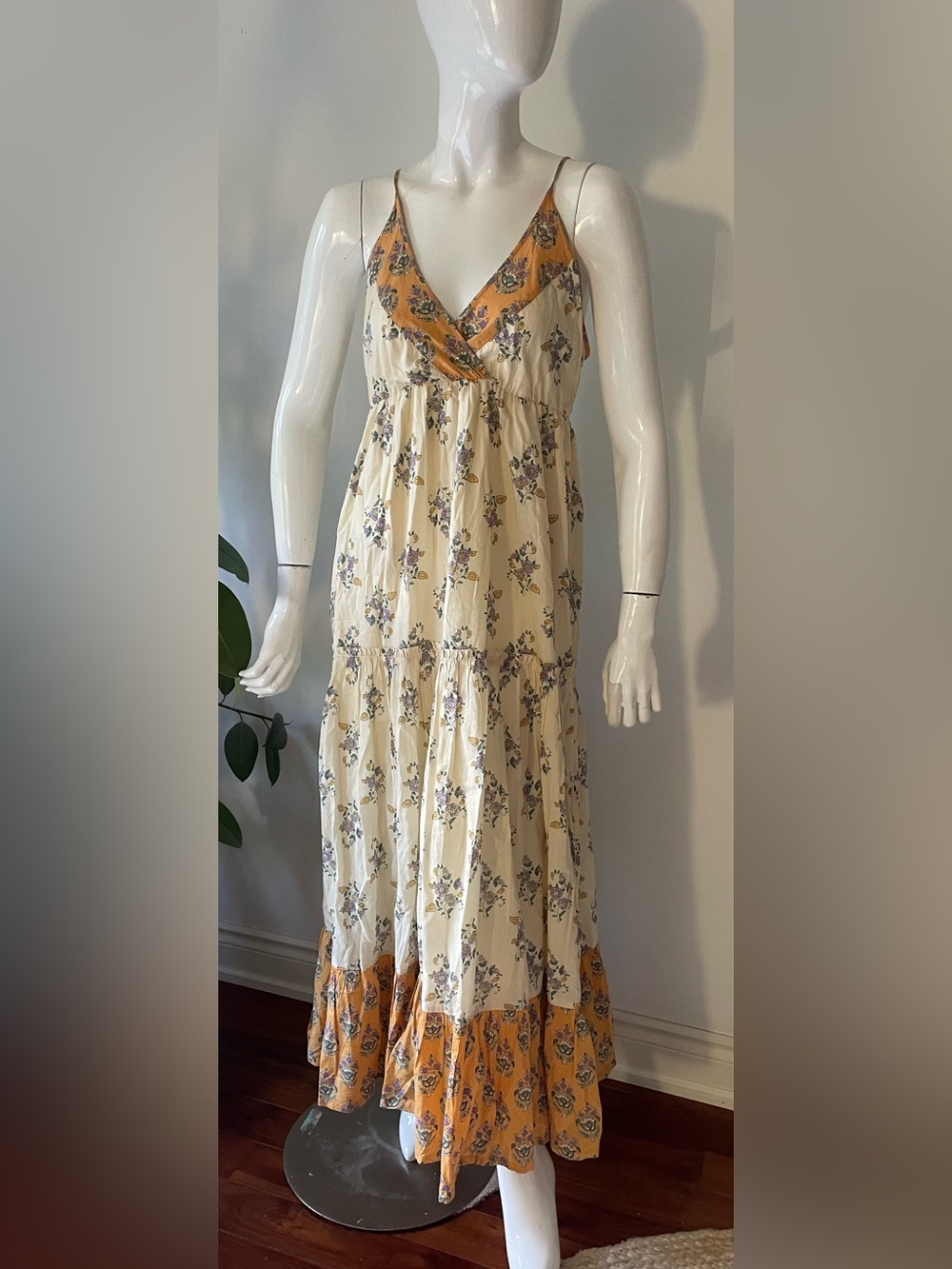 Patrons of Peace Cream Maxi Dress floral boho - Picture 5 of 9